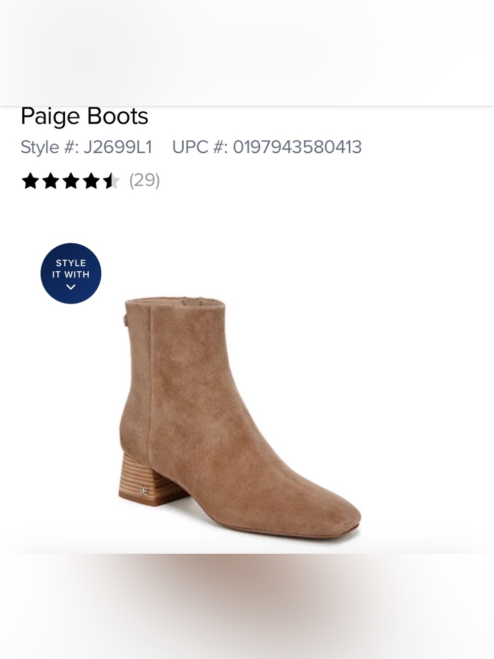 Sam Edelman Taupe Suede Ankle Booties